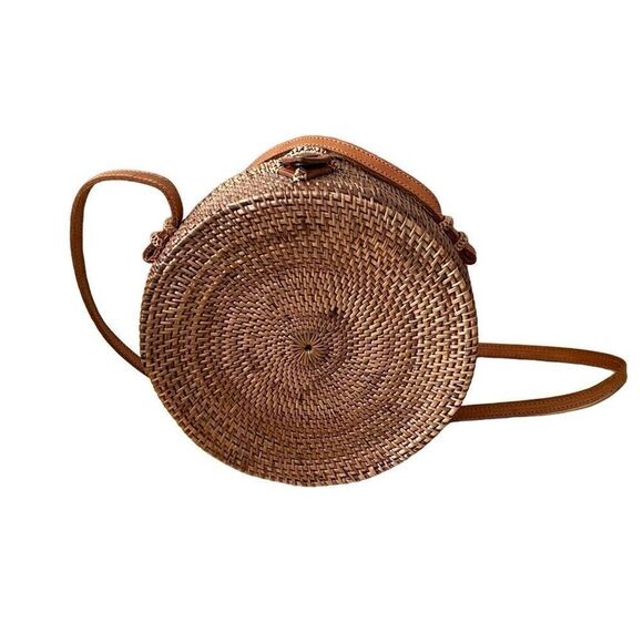 Rattan Wicker Crossbody handcrafted Purse - Picture 3 of 3